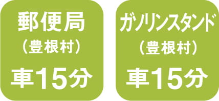 郵便局車で15分、ガソリンスタンド車で15分 スマートフォン用