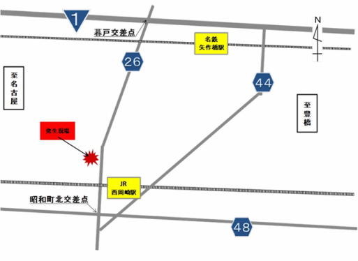 発生場所の地図