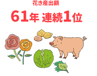 花き産出額 61年連続1位