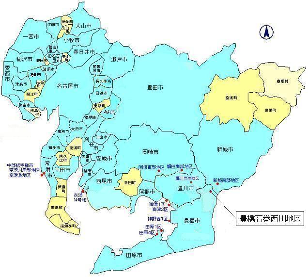 豊橋石巻西川位置図