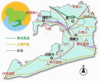 東三河地域の地図