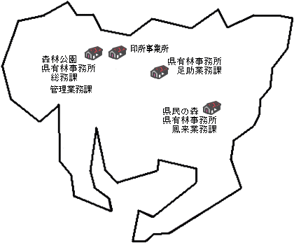県有林事務所の位置図