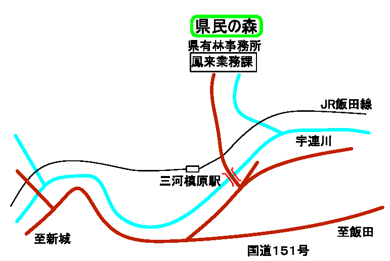 鳳来業務課の位置図