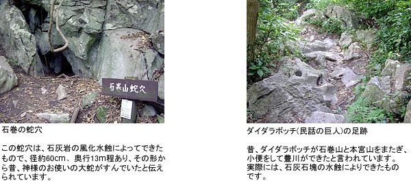 石巻の蛇穴 ダイダラボッチ(民話の巨人)の足跡