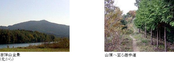 吉祥山全景 山頂へ至る遊歩道の写真
