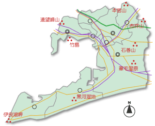 自然公園内の名勝（地図）