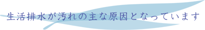 生活排水が汚れの主な原因となっています