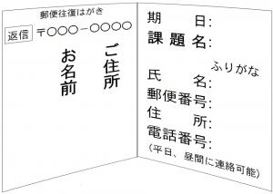 往復はがきの裏面のイラスト