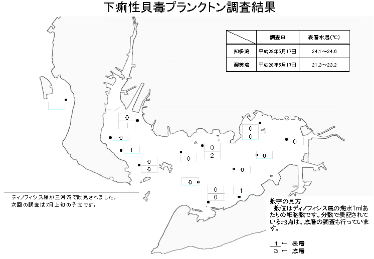 下痢性貝毒プランクトン調査結果20160617