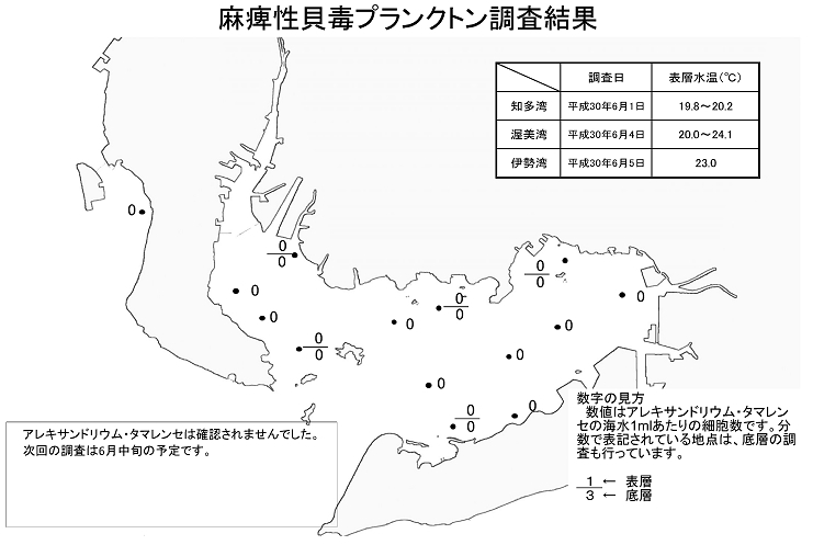 麻痺性貝毒プランクトン調査結果20180605