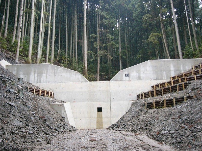 森林を守り、災害を防ぐ谷止工の写真