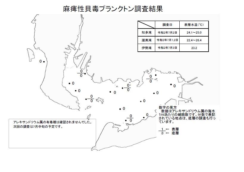 麻痺性貝毒プランクトン調査結果20200703