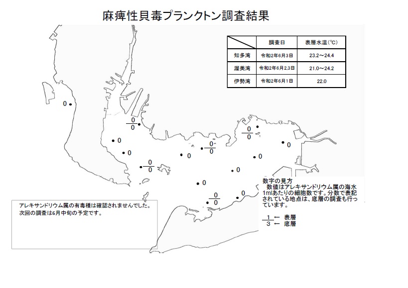 麻痺性貝毒プランクトン調査結果20200601