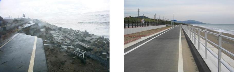 災害復旧事例(渥美海岸・自転車道)