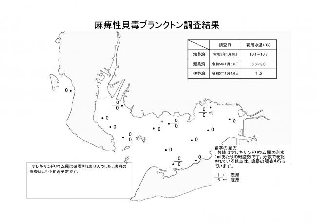 麻痺性貝毒プランクトン調査結果20230104