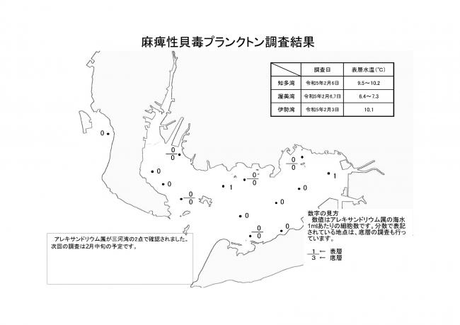 麻痺性貝毒プランクトン調査結果20230203