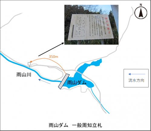 雨山ダム 一般周知立札