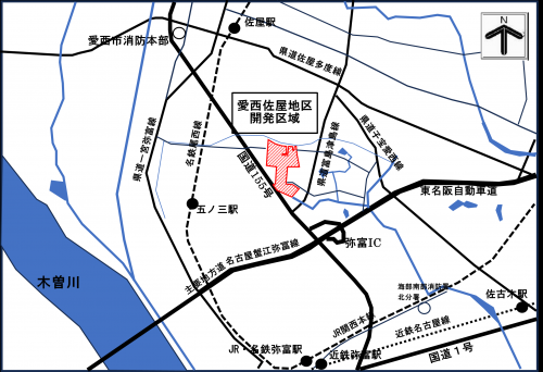 愛西佐屋地区_位置図
