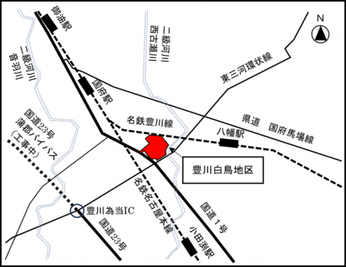 豊川白鳥　位置図