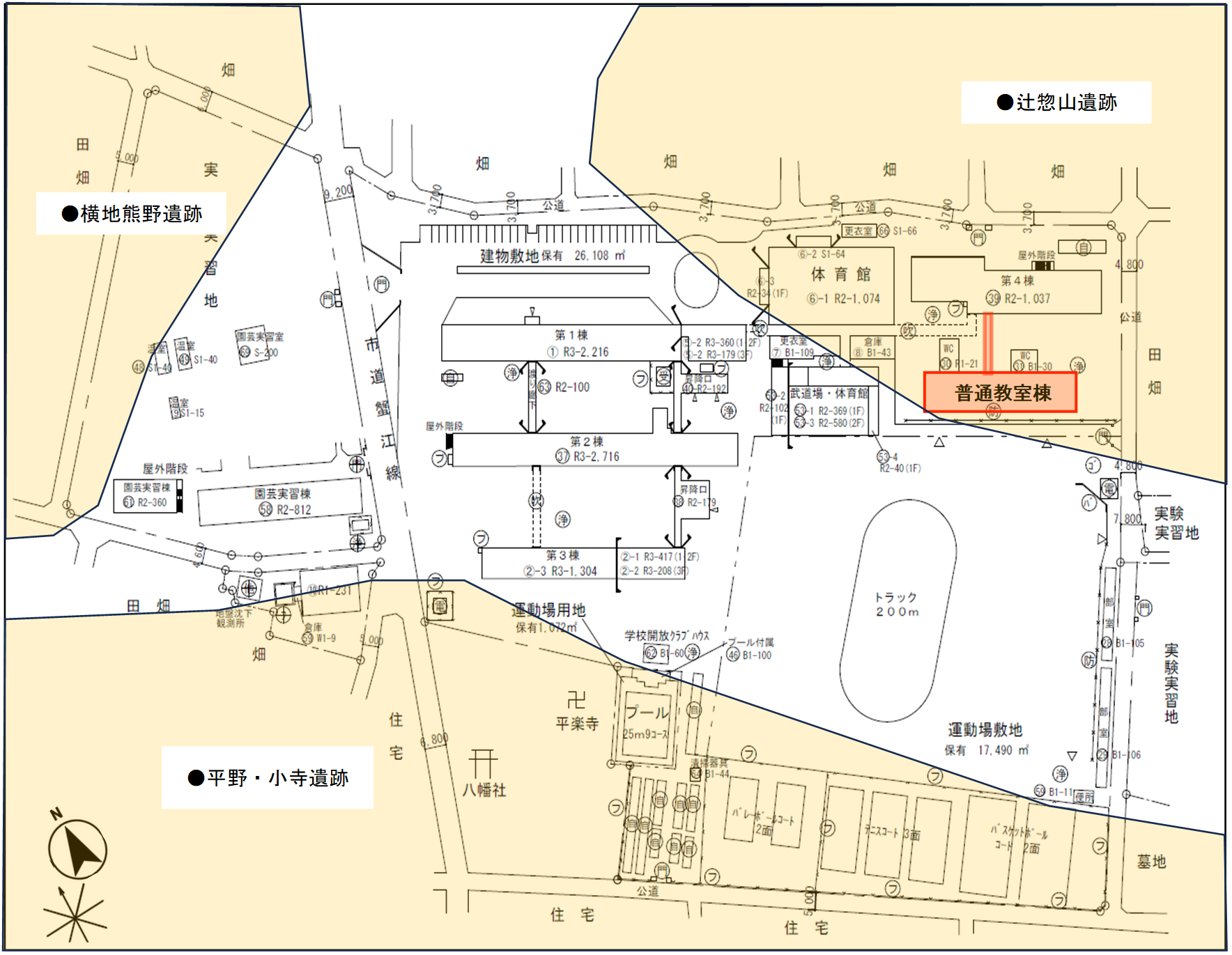 校舎等の配置図稲沢緑風館高等学校