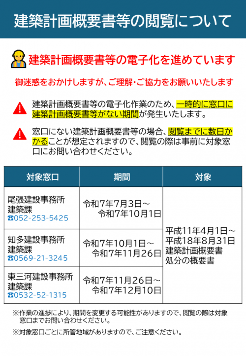 建築計画概要書等の閲覧について