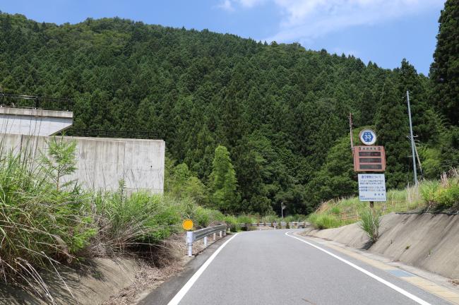 付け替え瀬戸設楽線の橋脚と現道の瀬戸設楽線