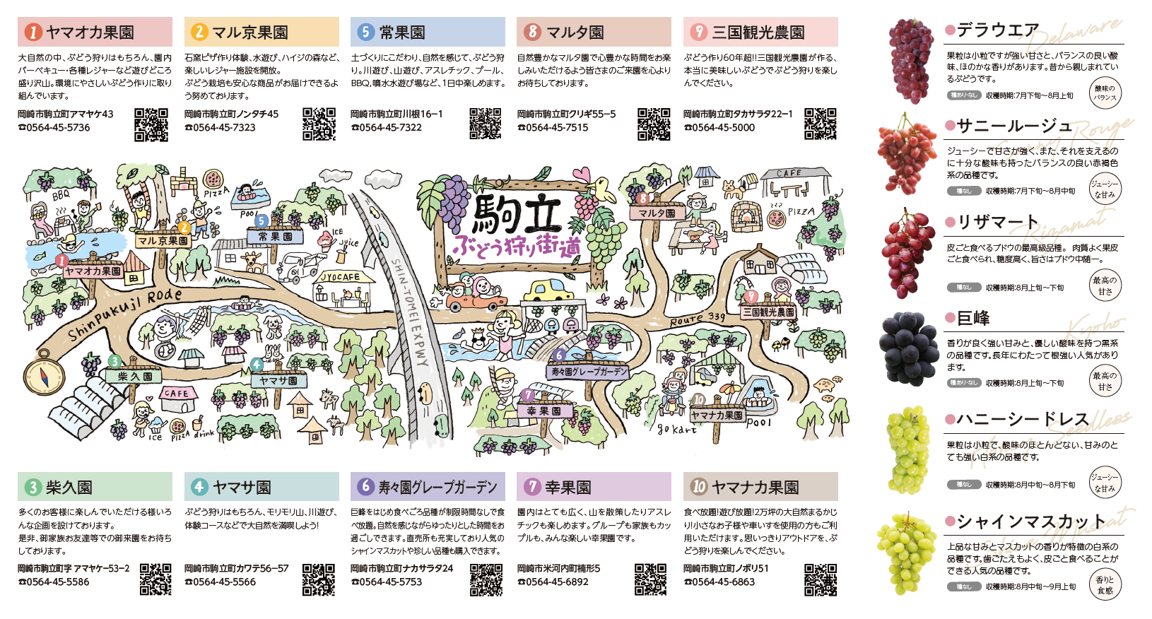 駒立ぶどう狩り街道マップ