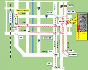 ラリーカーパレードのコース図