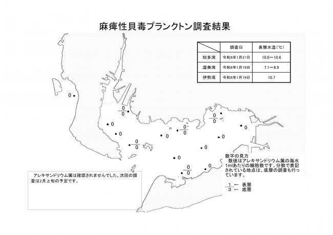 麻痺性貝毒プランクトン調査結果
