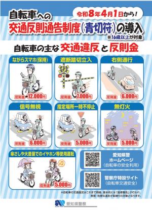啓発チラシ（自転車への交通反則通告制度の導入）