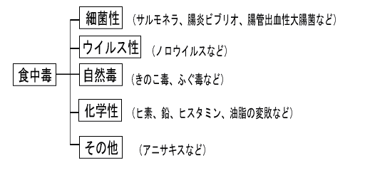 食中毒原因物質の分類