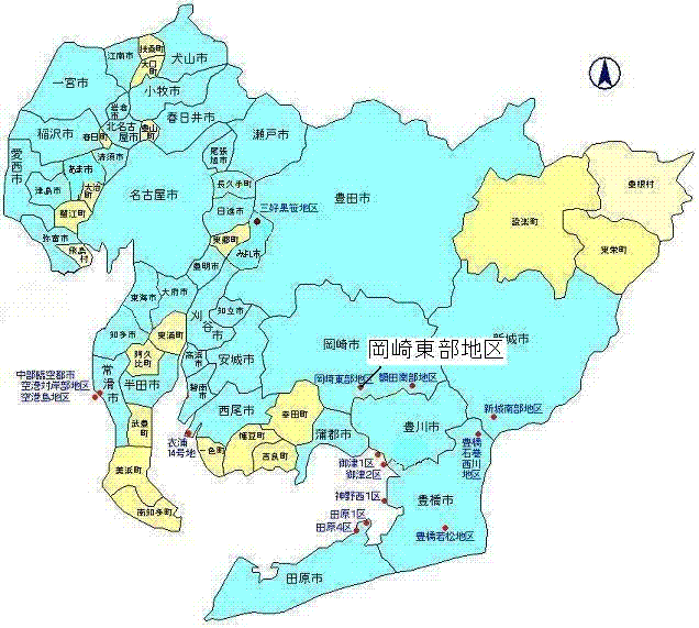 岡崎東部位置図