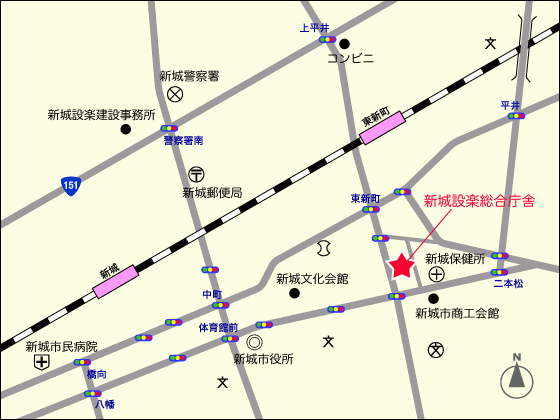 新城設楽総合庁舎案内図