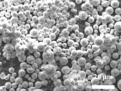 図2 投射可能となった微細粒子(ガラス粒子:平均粒径10μm以下)