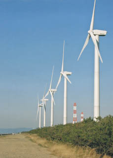 西の浜の風力発電
