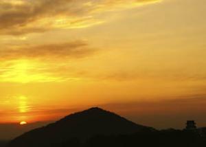 成田山夕焼け