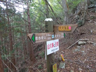 荒尾集落分岐の標識